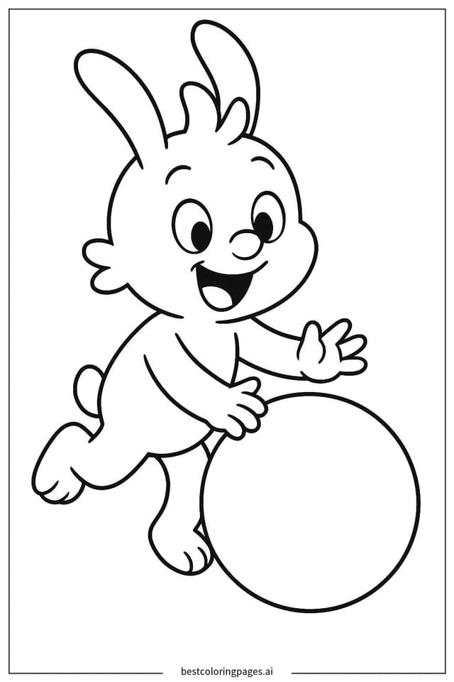 Sprunki Enjoying Playtime with a Ball Coloring Page