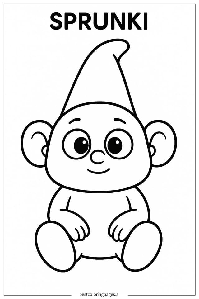 Sprunki Sitting Coloring Page