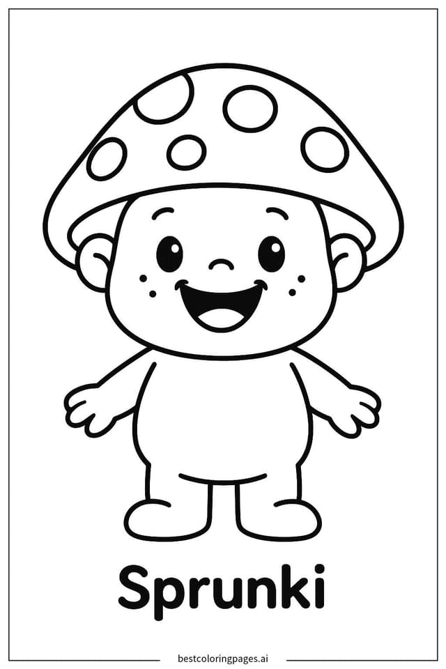 Sprunki's Cheerful Smile Coloring Page