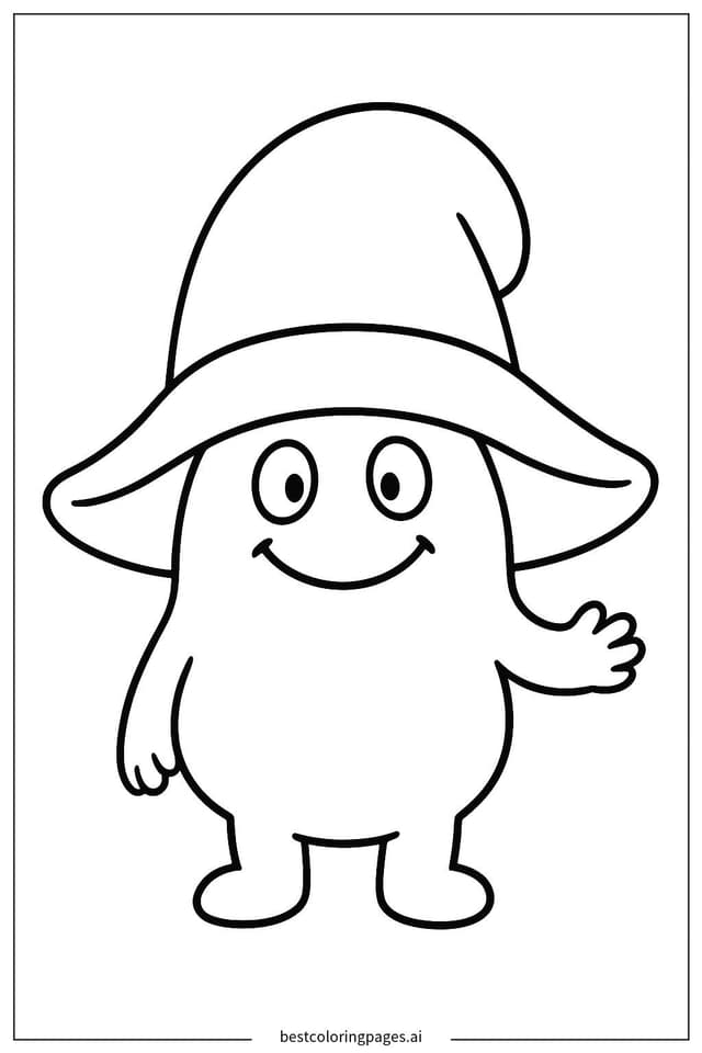 Sprunki in a Charming Hat Coloring Page