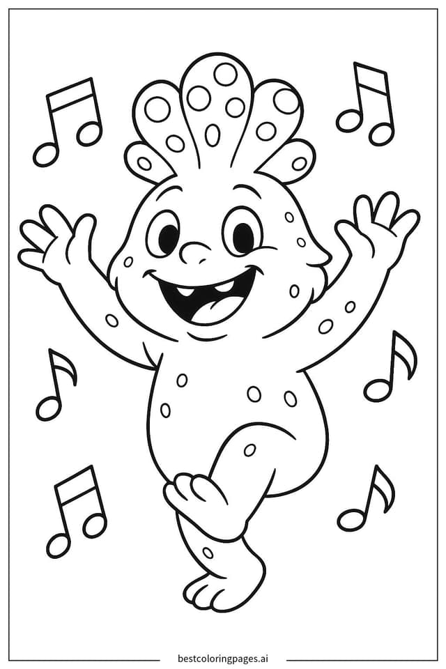Sprunki's Joyful Dance Coloring Page