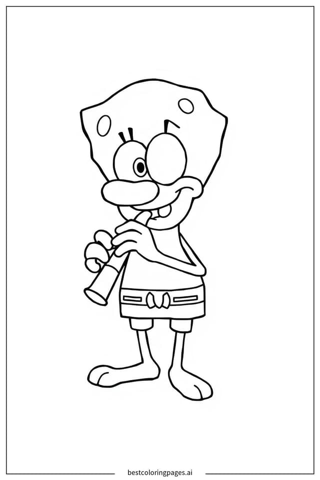 Disegni di Squiddi suona il clarinetto da Colorare