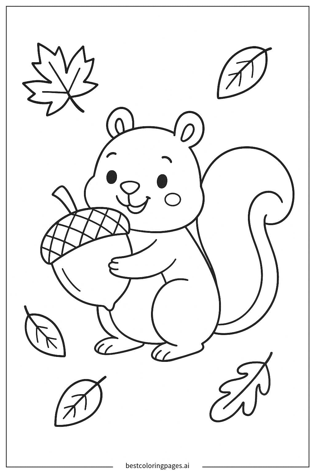 Eichhörnchen mit Eichel