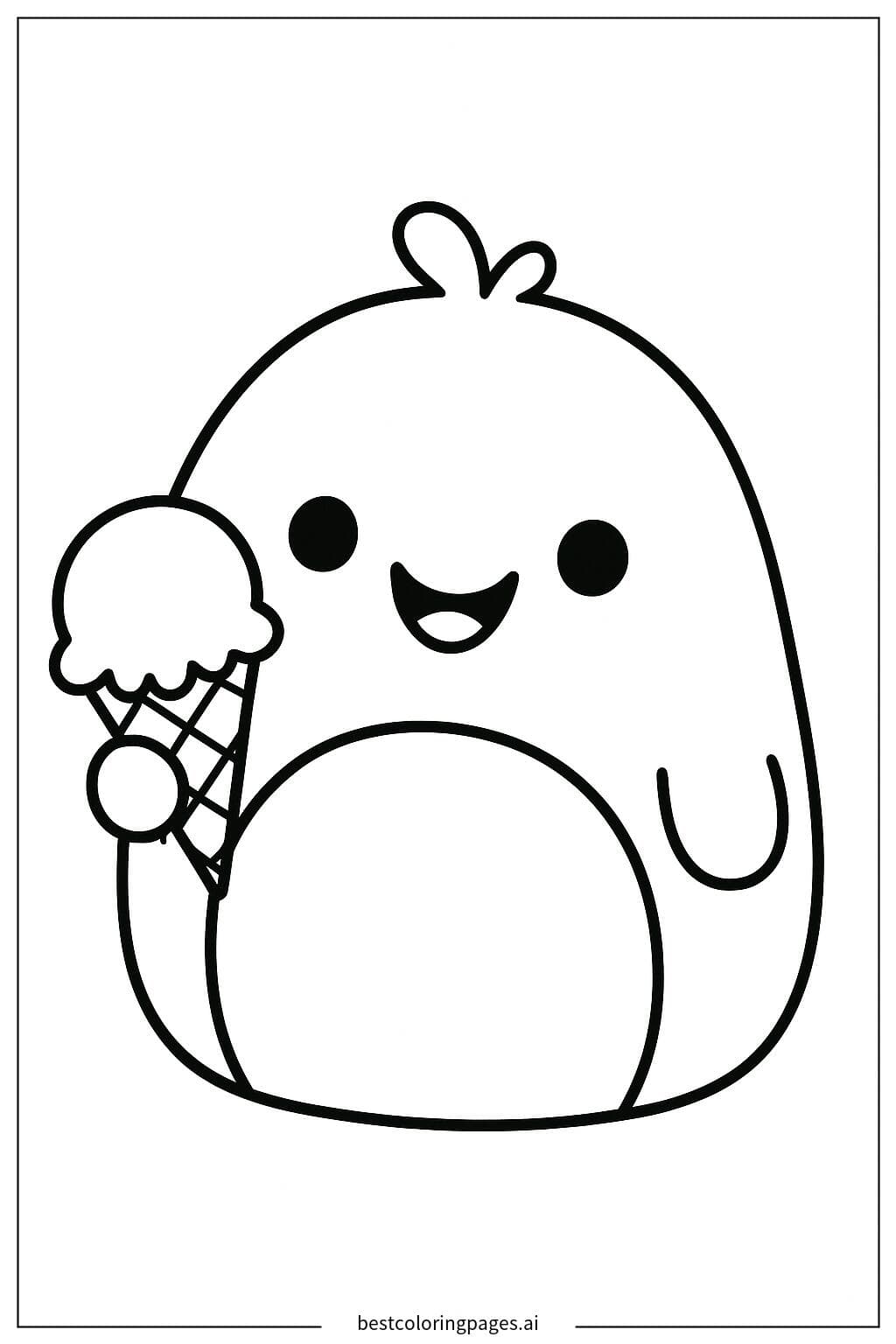Squishmallow Enjoying Ice Cream