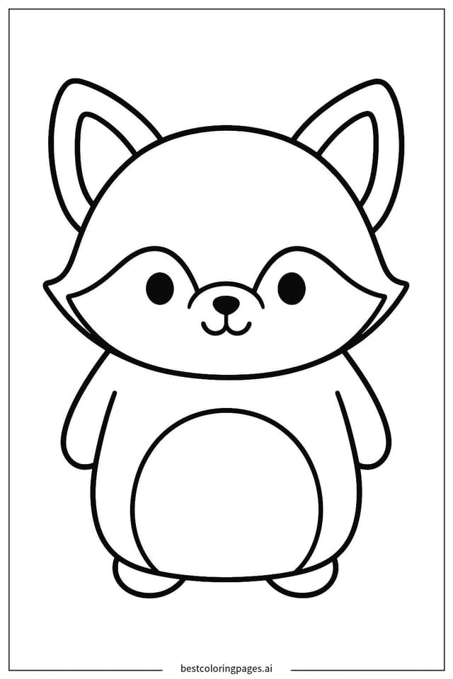 Adorable Squishmallow Fox Coloring Page