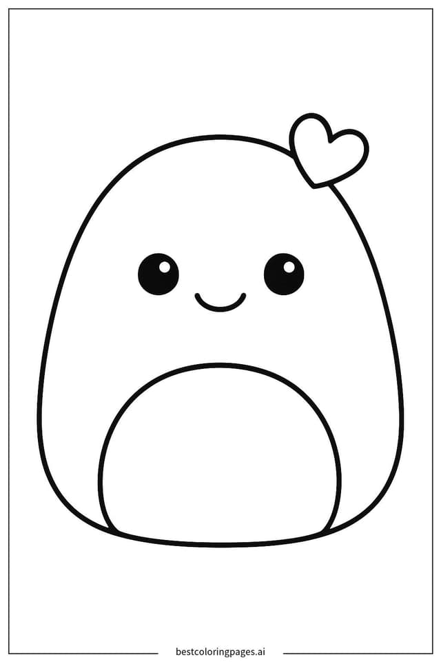 Squishmallow Happy Face Coloring Page