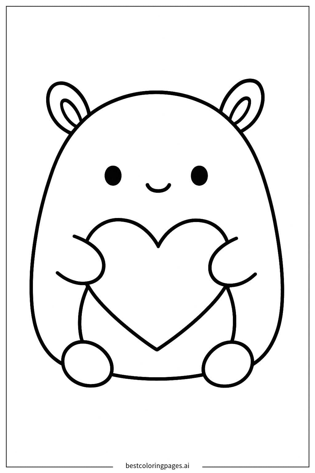 Squishmallow Holding a Heart