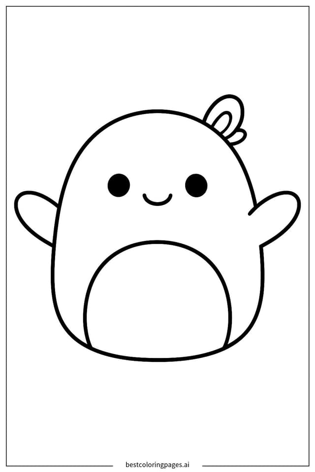 Squishmallow Hugging Pose Coloring Page