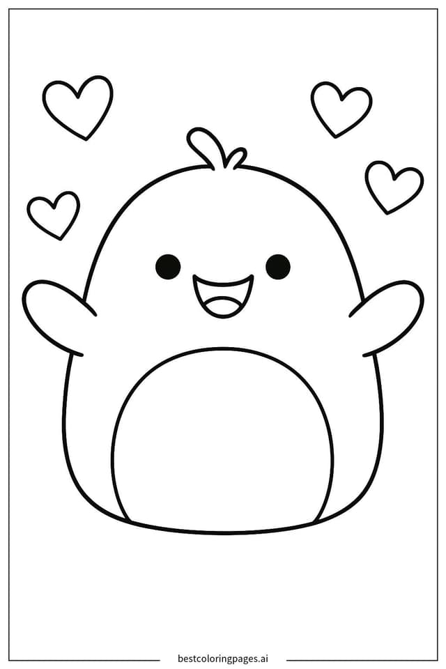 Squishmallow Hugging Delight Coloring Page