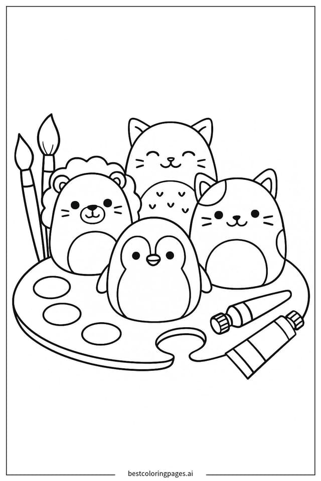 Squishmallow Art Adventure Coloring Page