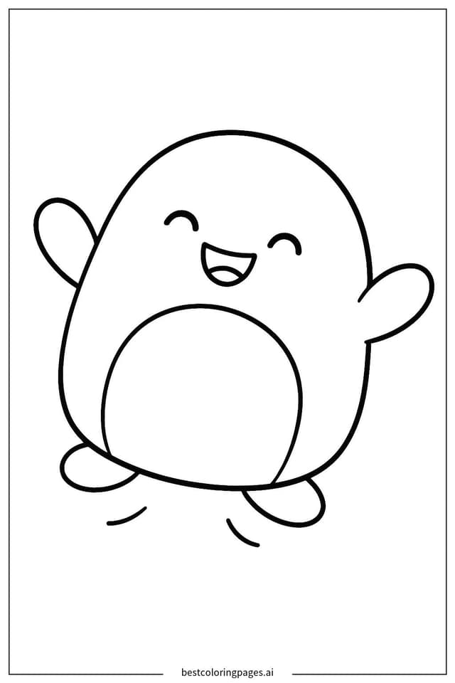 Squishmallow Playful Jump Coloring Page