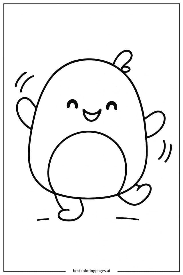 Squishmallow Happy Dance Coloring Page