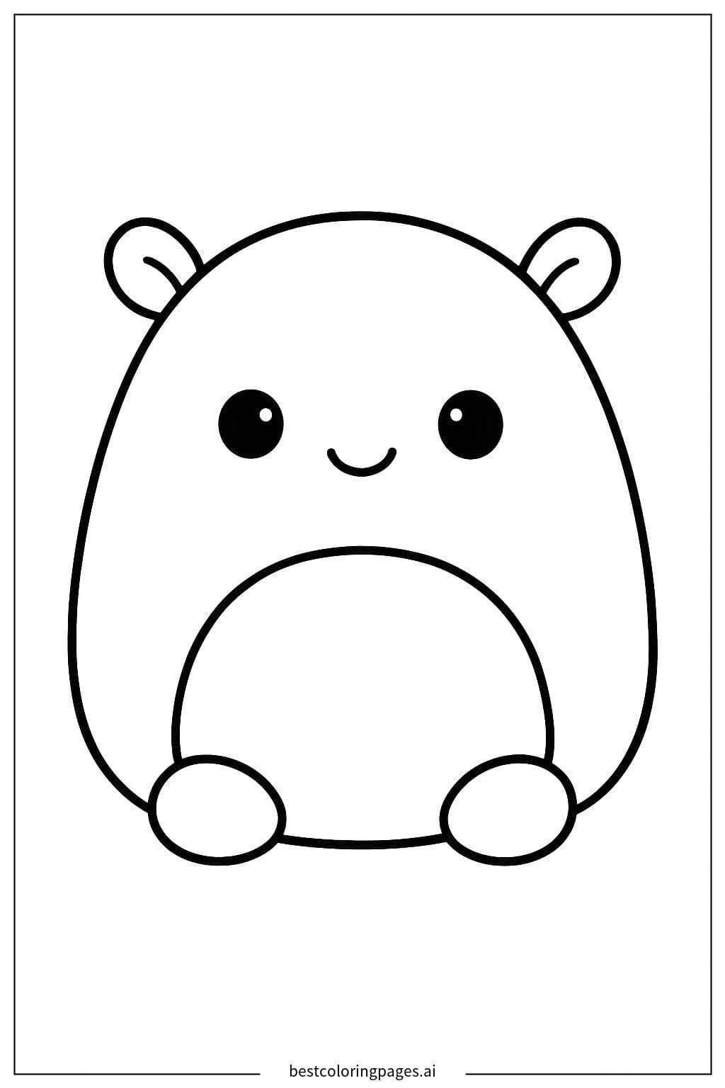 Squishmallow sentado y sonriente