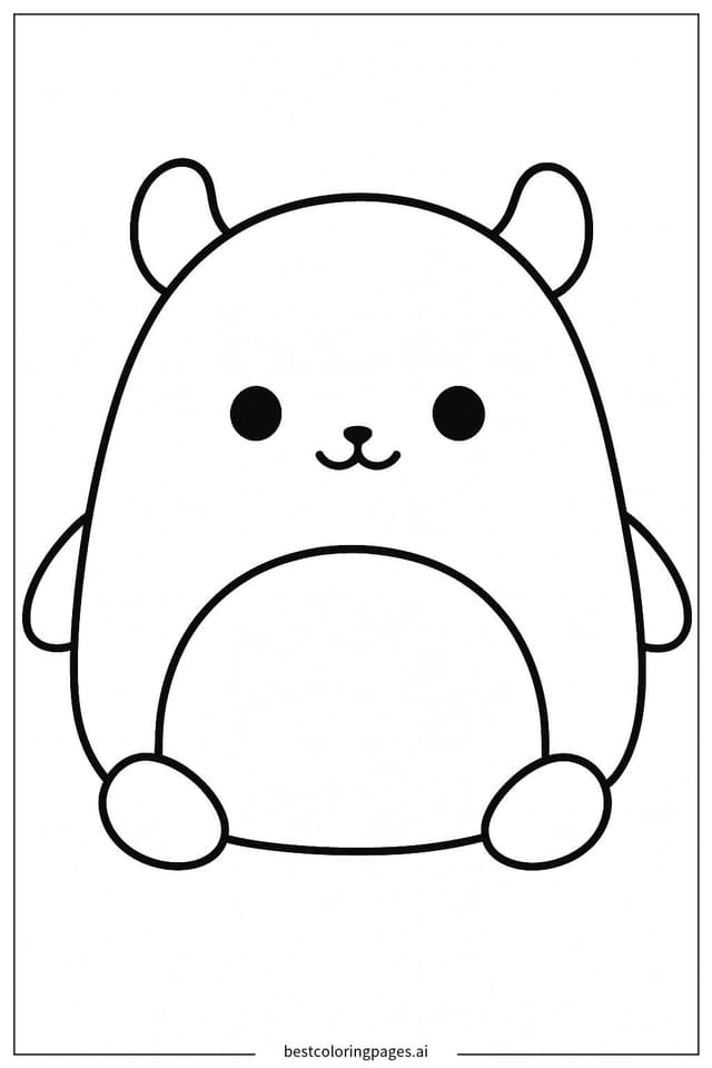 Relaxed Squishmallow Coloring Page