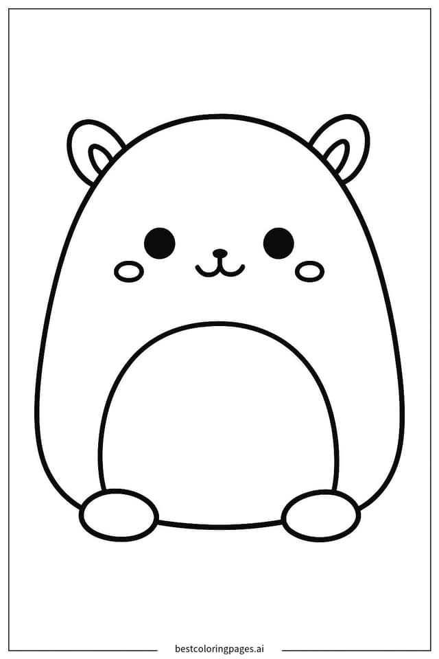 Adorable Squishmallow Sitting Coloring Page