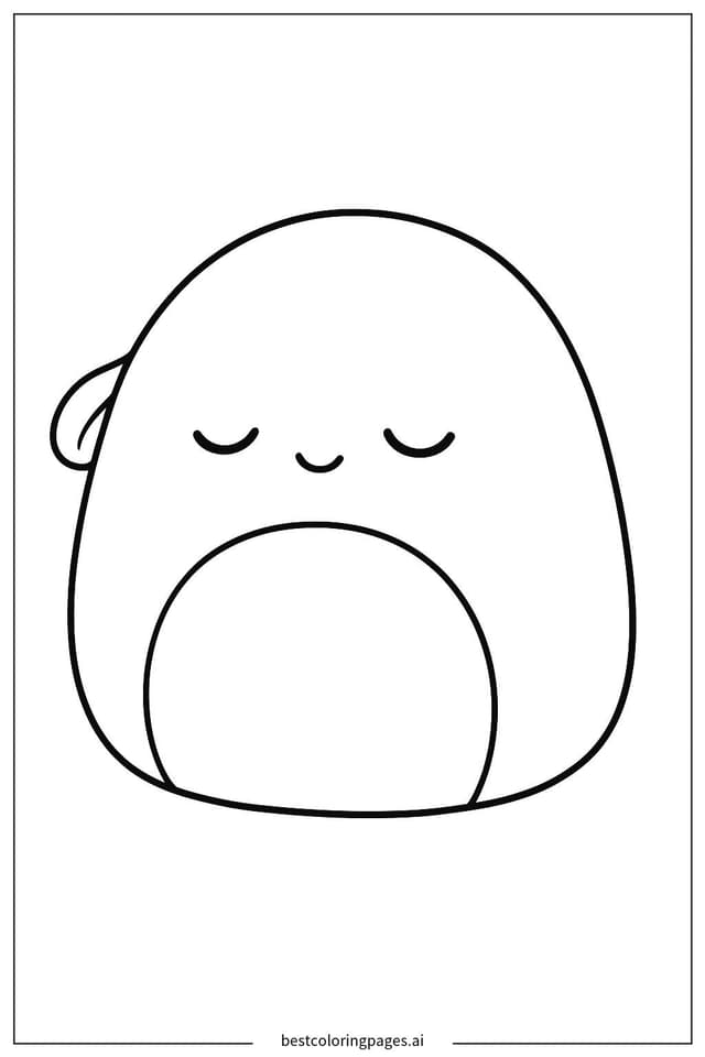 Squishmallow Sleeping Peacefully Coloring Page