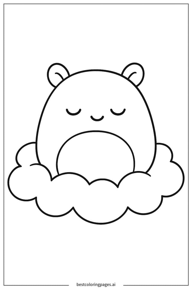 Squishmallow Sleeping Coloring Page