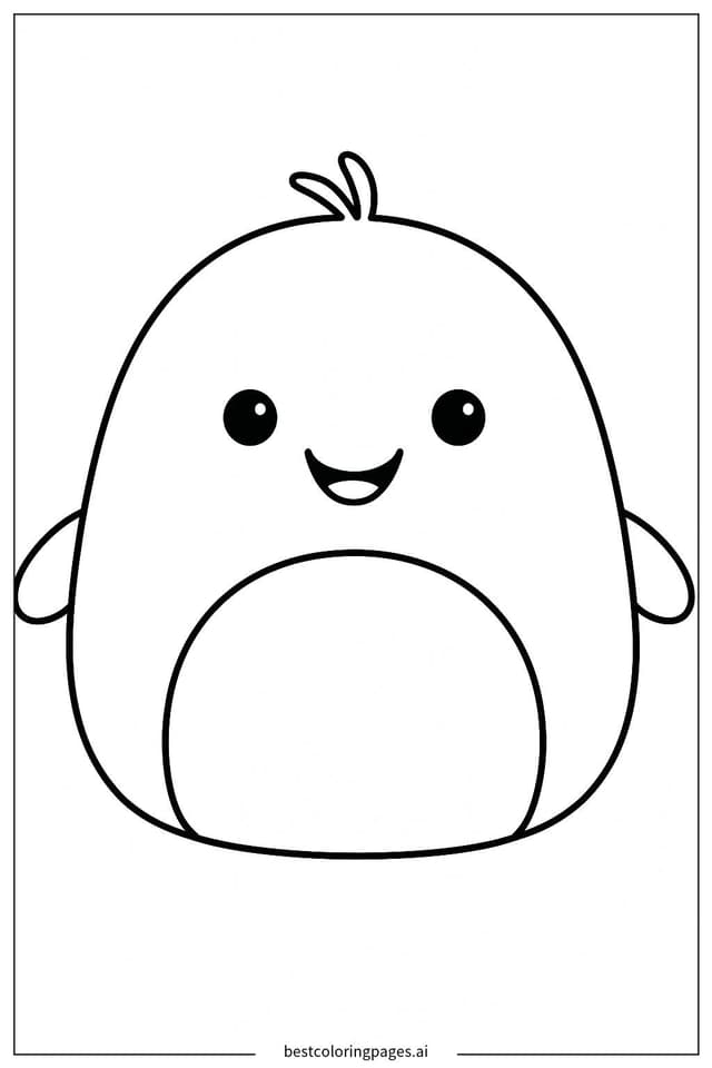 Cheerful Squishmallow Smiling Coloring Page