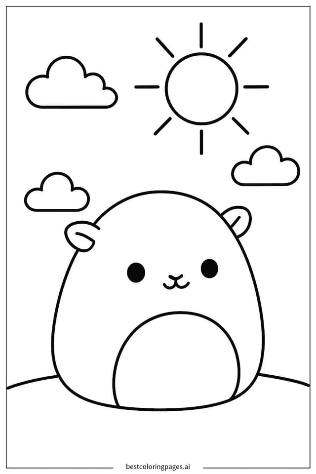 Squishmallow Sunny Day Coloring Page
