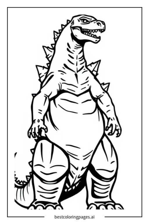 Standing Godzilla Coloring Page