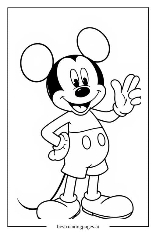 Standing Mickey Coloring Pages