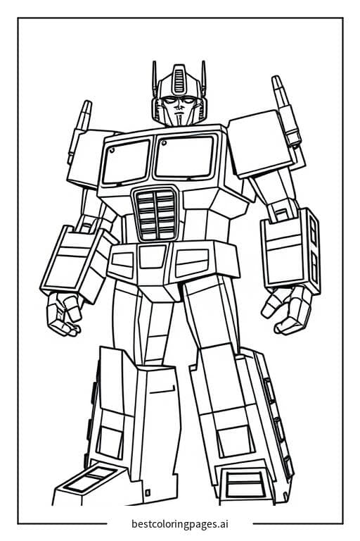 Dibujos de Optimus Prime de pie para Colorear