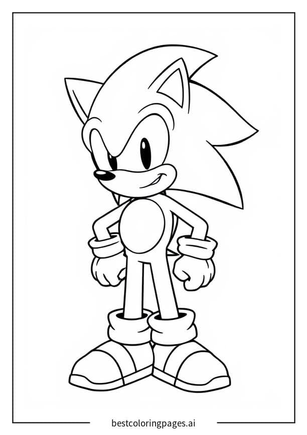 Sonic Standing Tall Coloring Pages