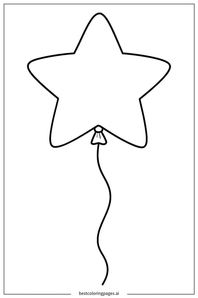 Dibujos de Globo de Estrella para Colorear