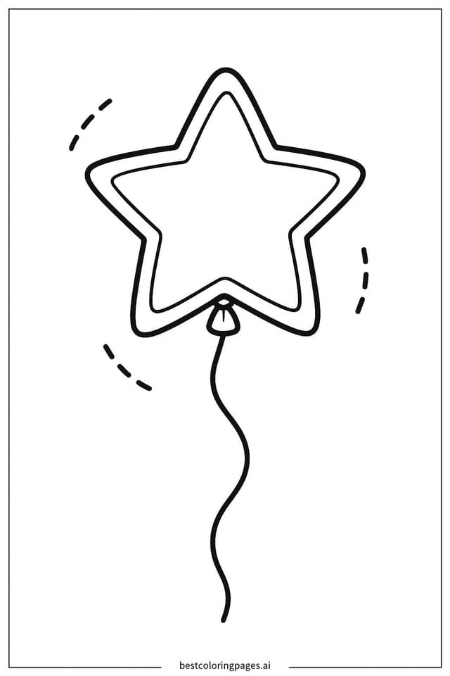 Dibujos de Globo con forma de estrella para Colorear