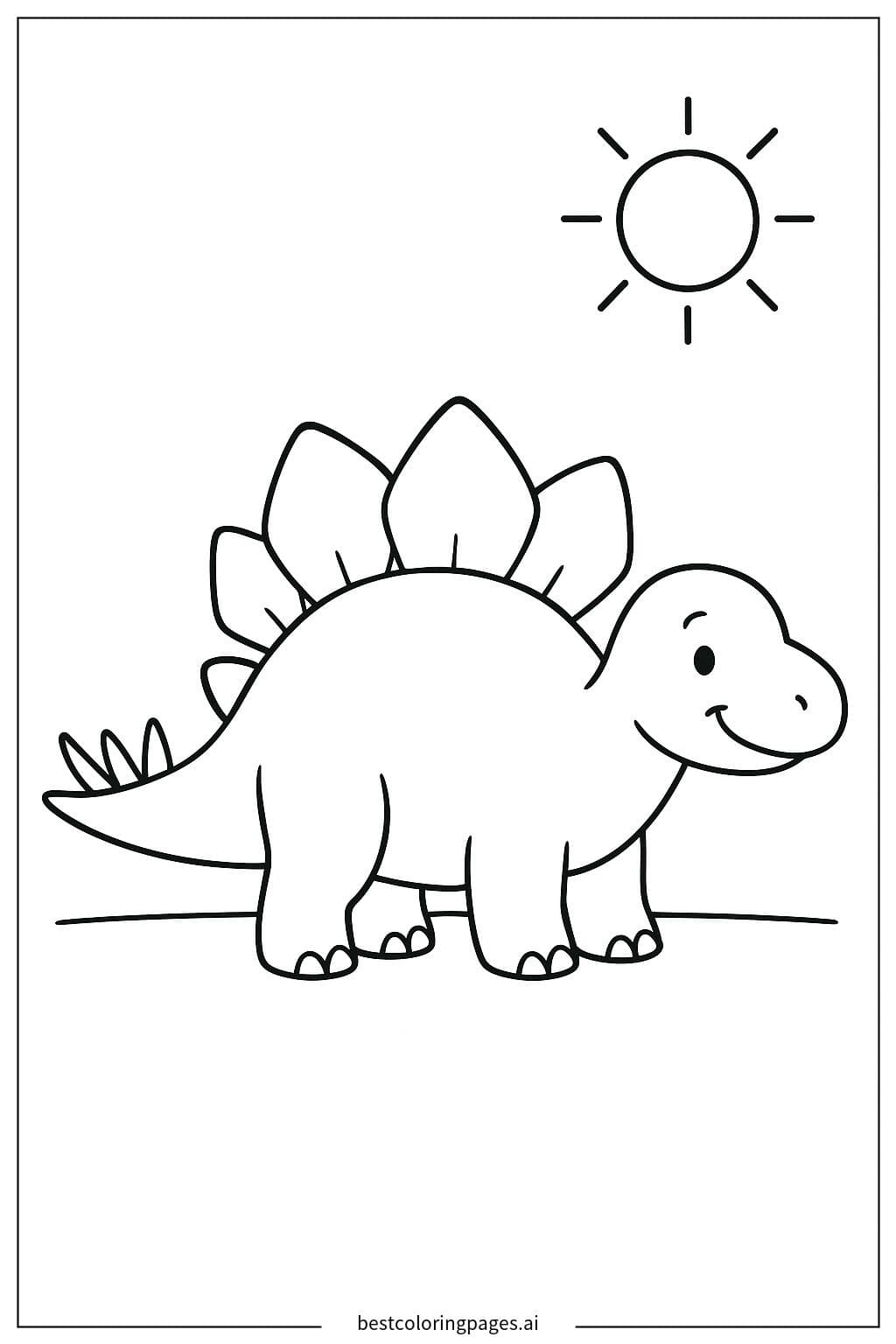 Stegosaurus Relaxing Under the Sun