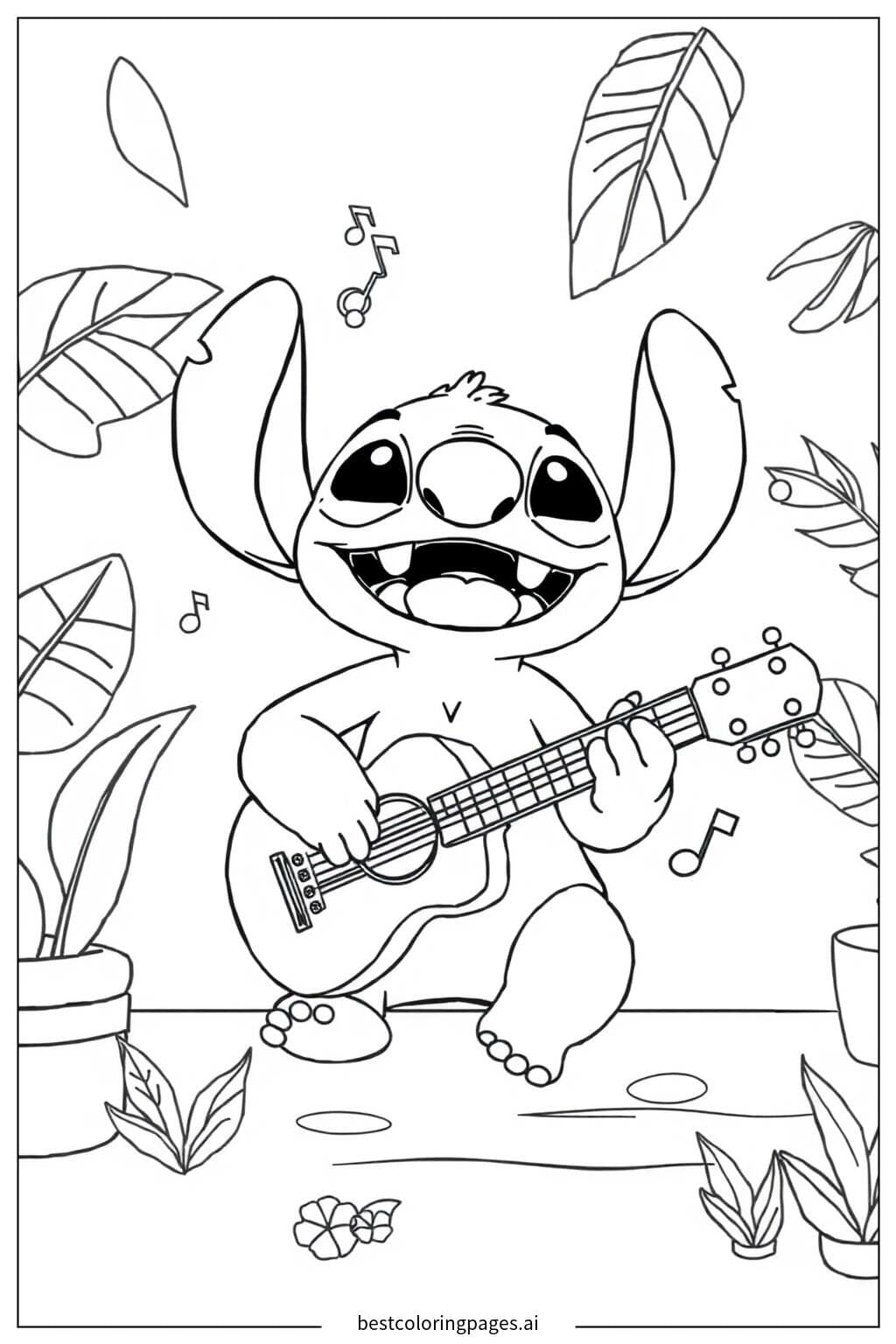 Stitch Bermain Gitar