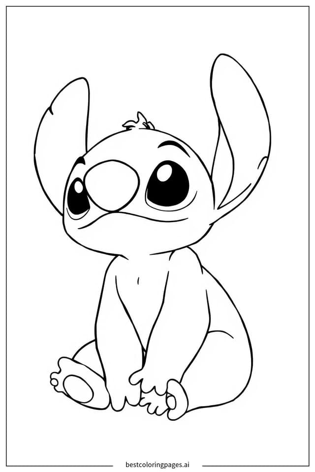 Dibujos de Stitch Sentado para Colorear