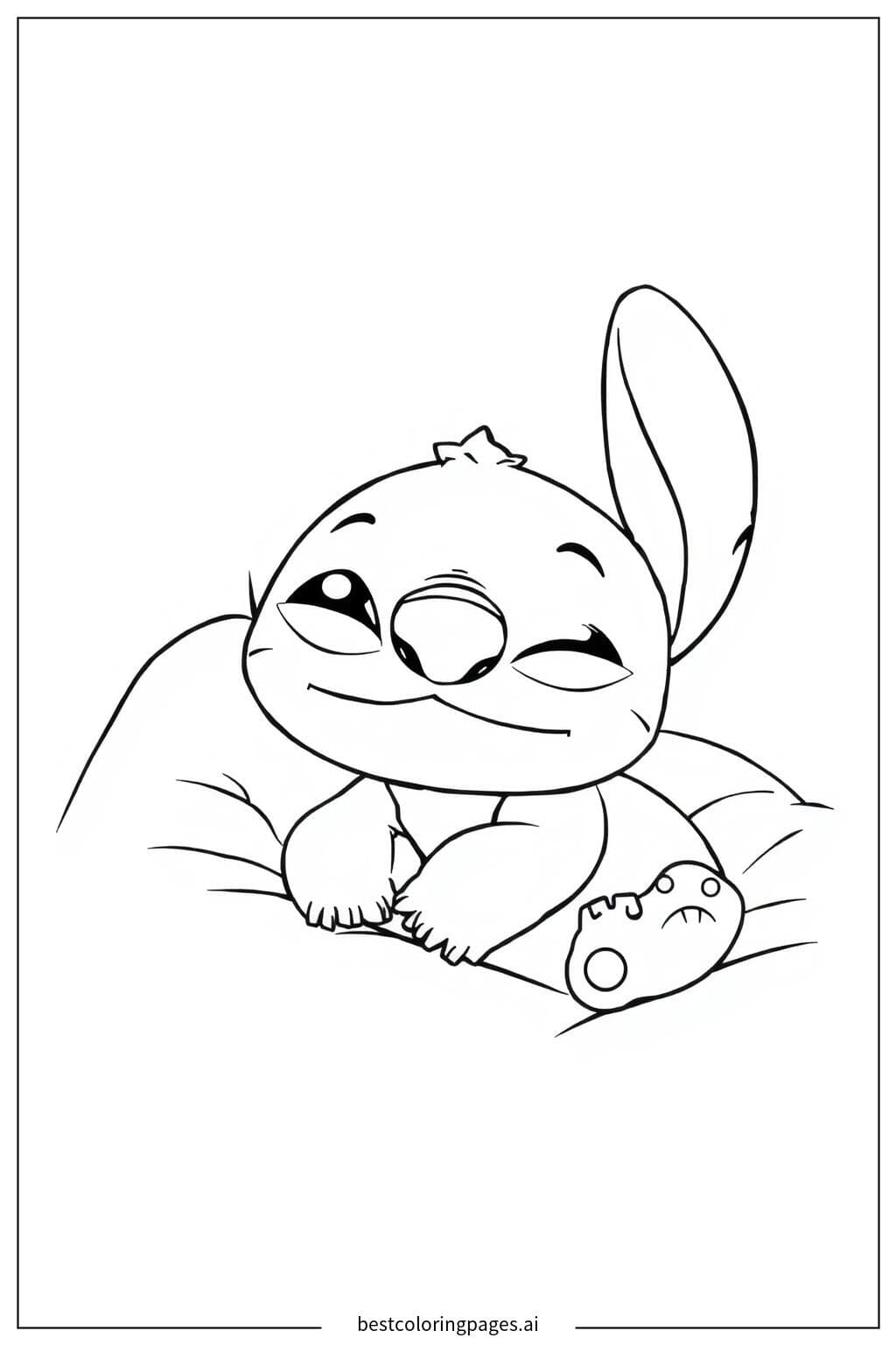 Stitch durmiendo tranquilamente