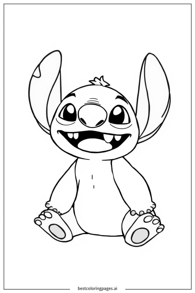 Dibujos de Stitch Sonriendo para Colorear