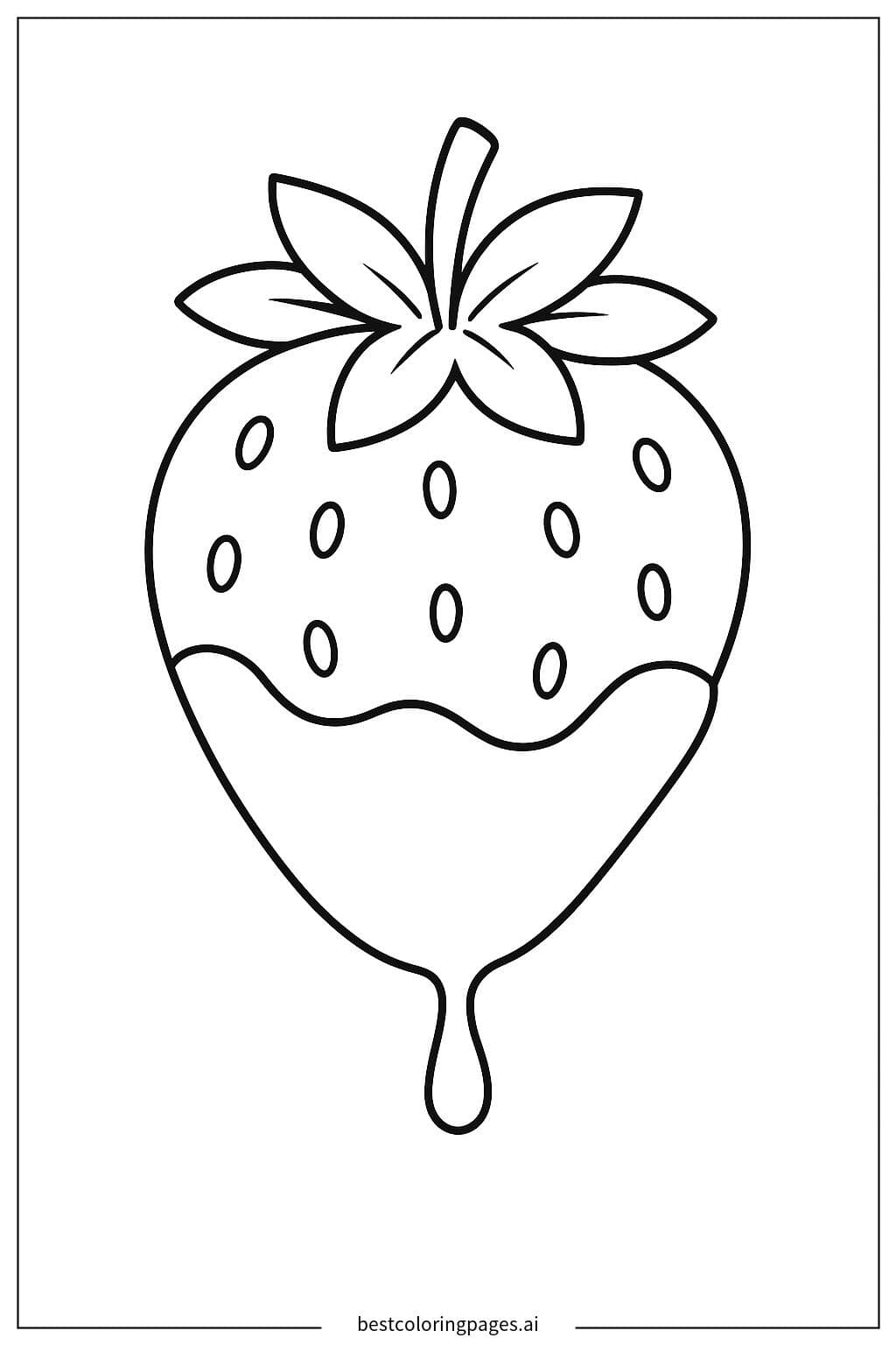 Fragola immersa nel cioccolato