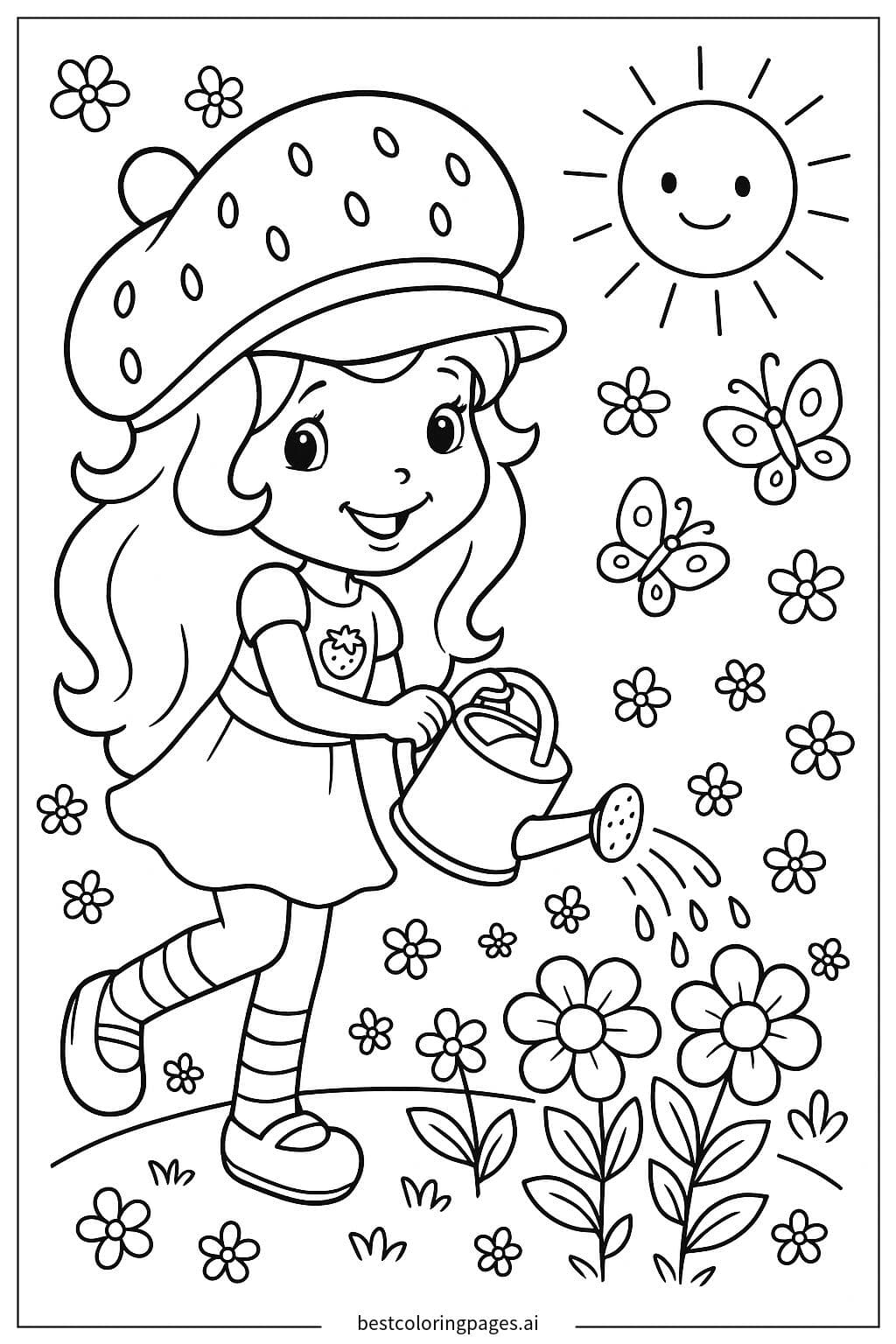 Strawberry Shortcake Watering Flowers
