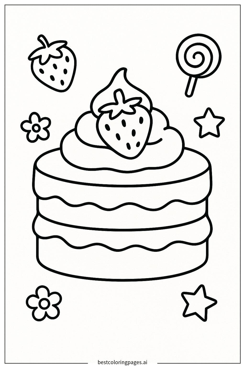 Delicious Strawberry Shortcake Coloring Page