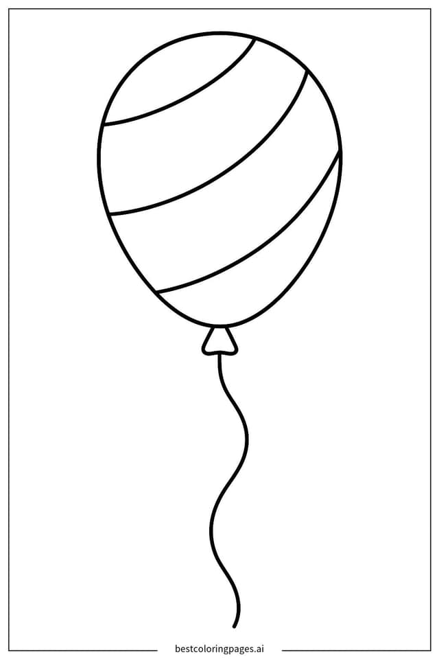 Striped Balloon Coloring Page