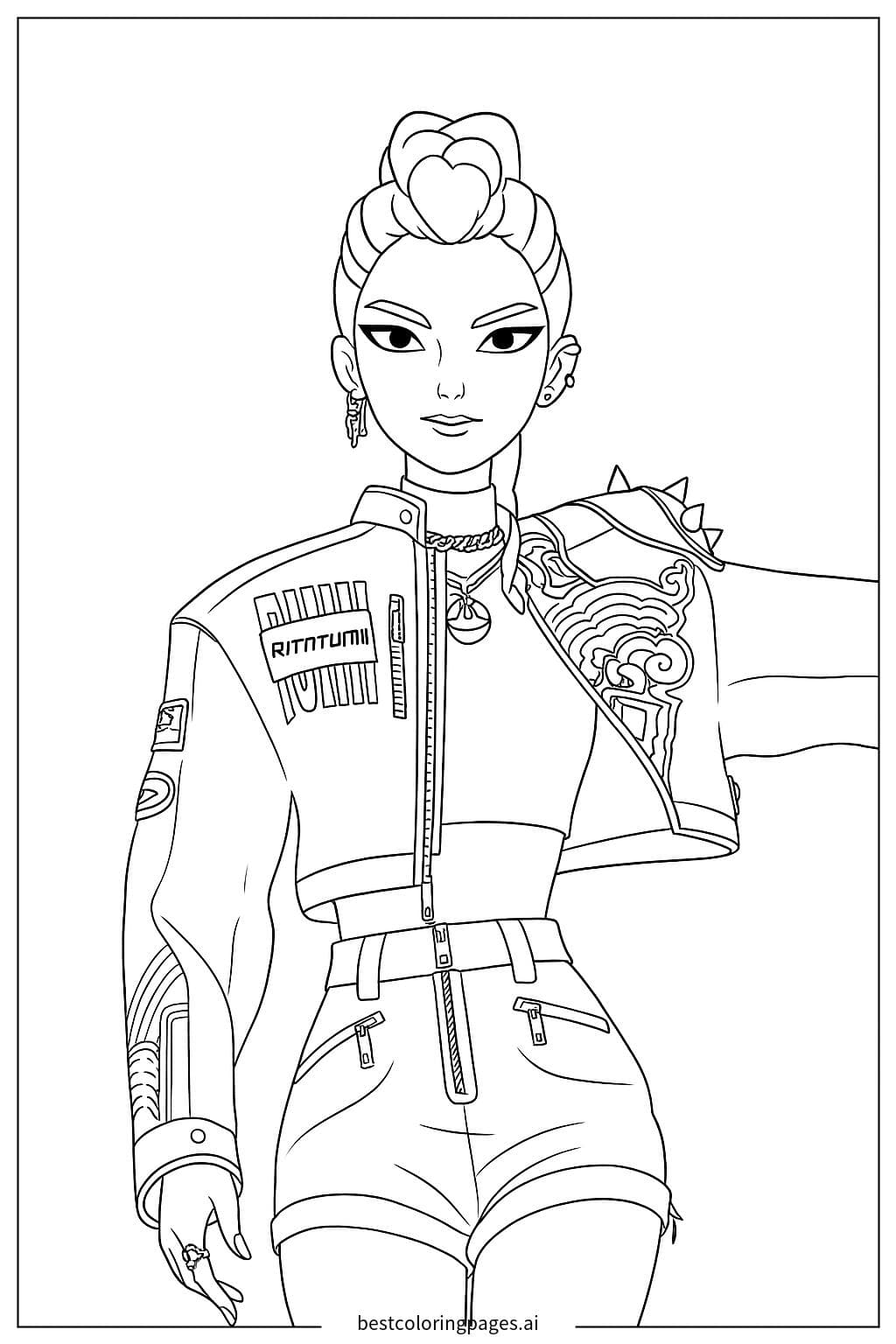 Stylish Girl in Kpop Demon Hunter Outfit
