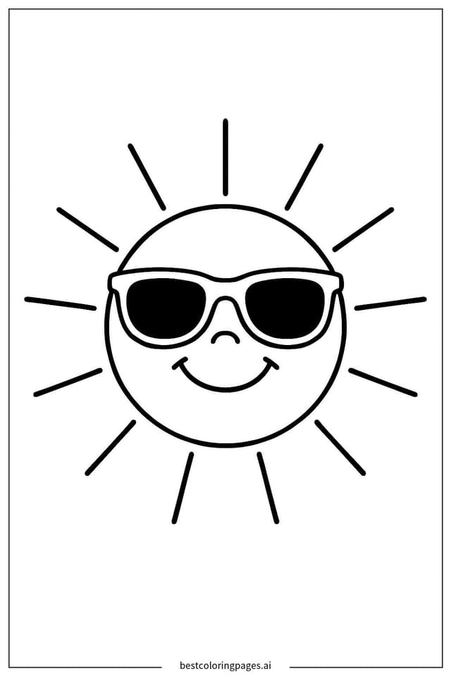 Sonne mit Sonnenbrille Ausmalbilder