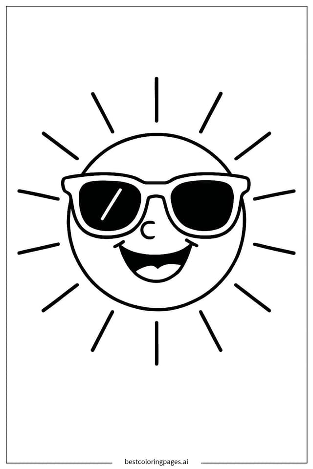 Sonne mit Sonnenbrille Ausmalbilder