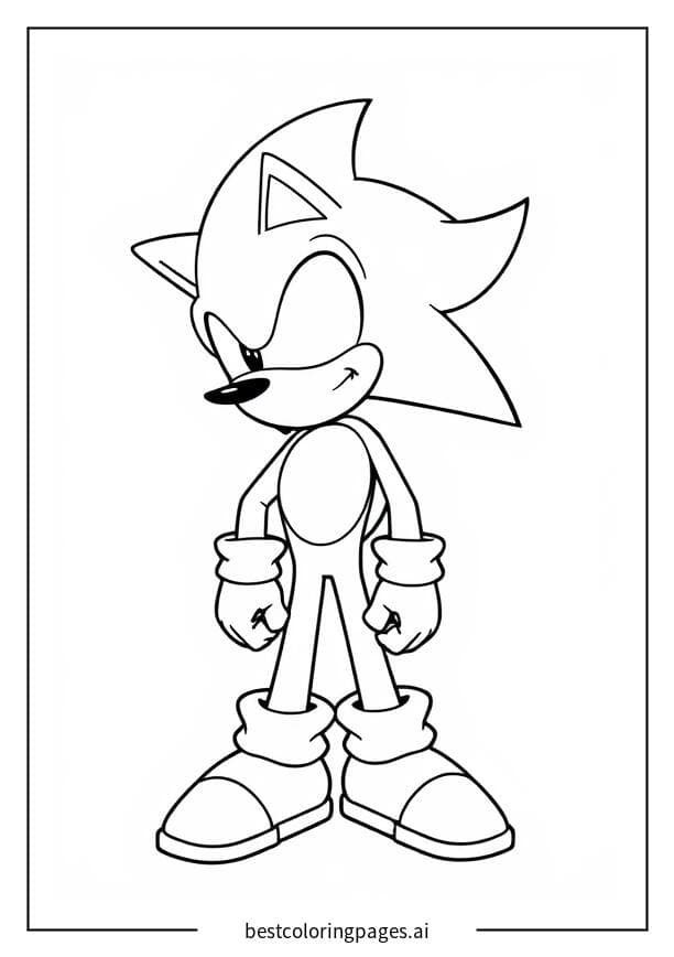 Super Sonic in a Relaxed Pose Coloring Pages