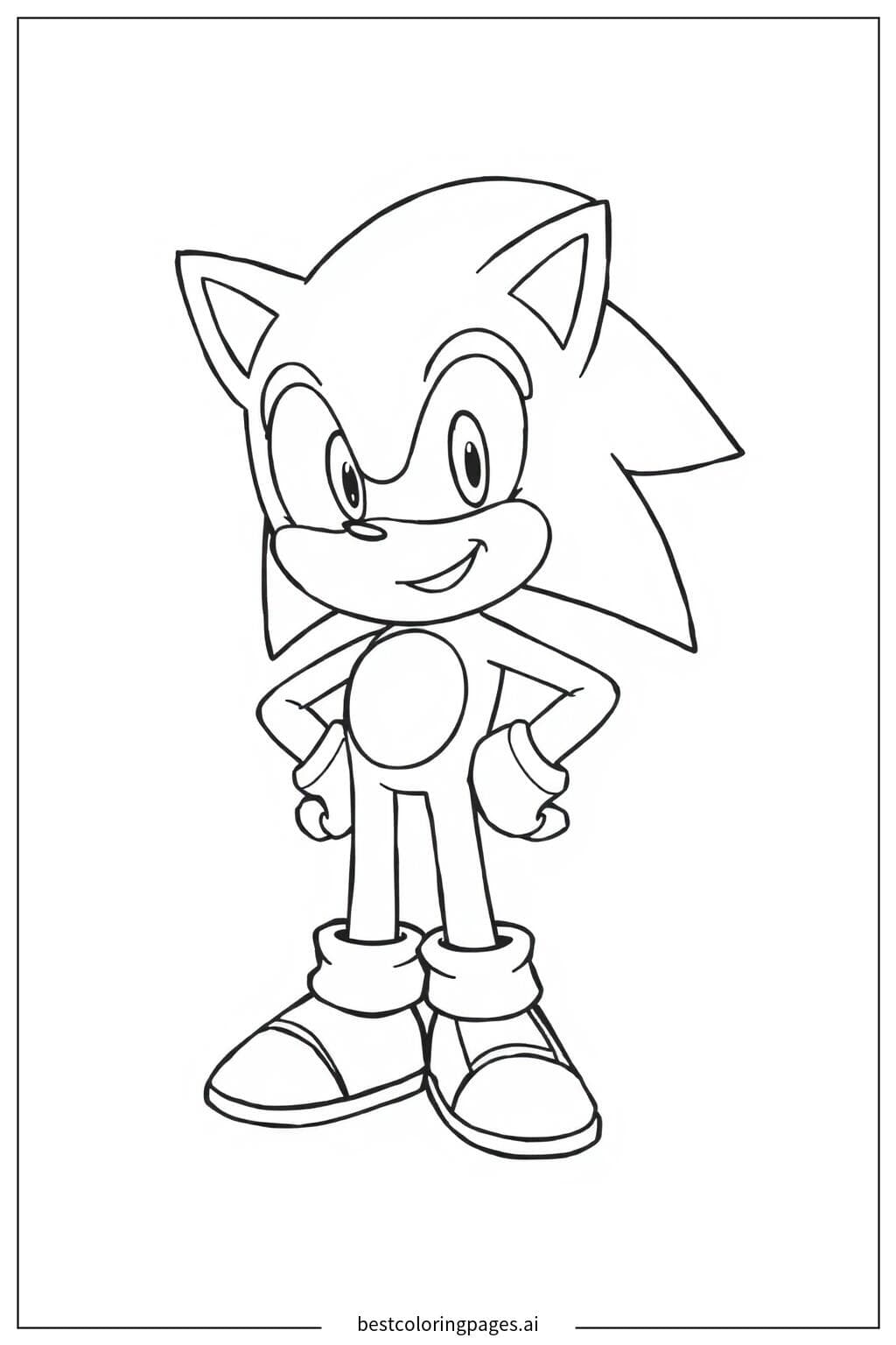 Super Sonic's Cheerful Smile Coloring Page