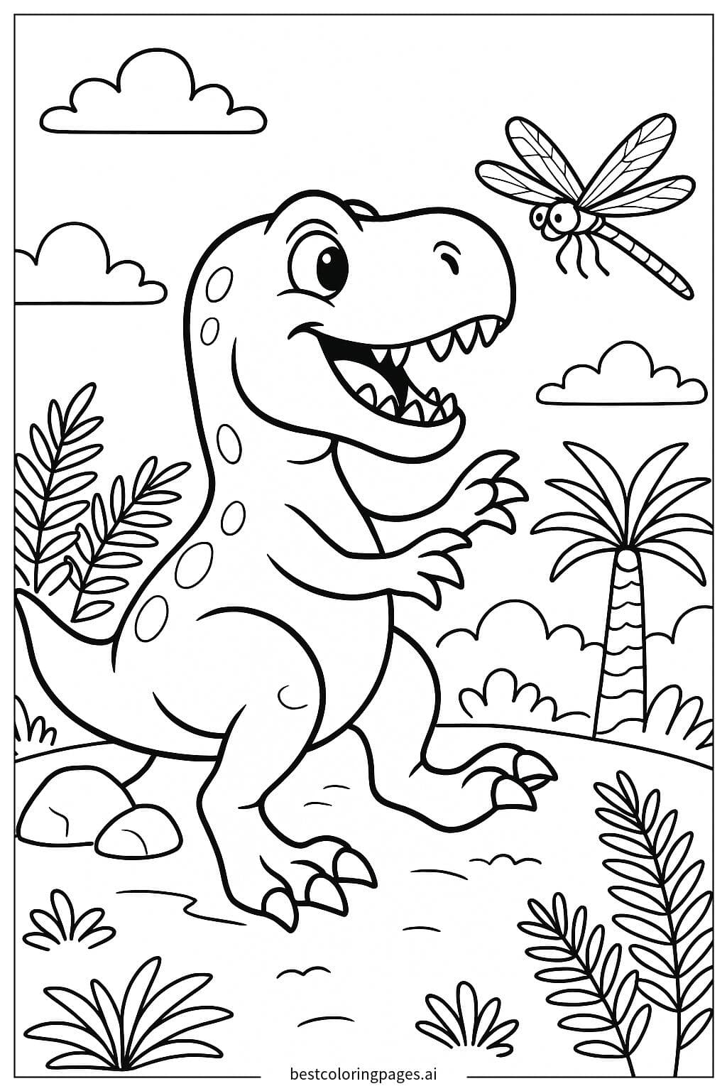 T-Rex Chasing a Dragonfly