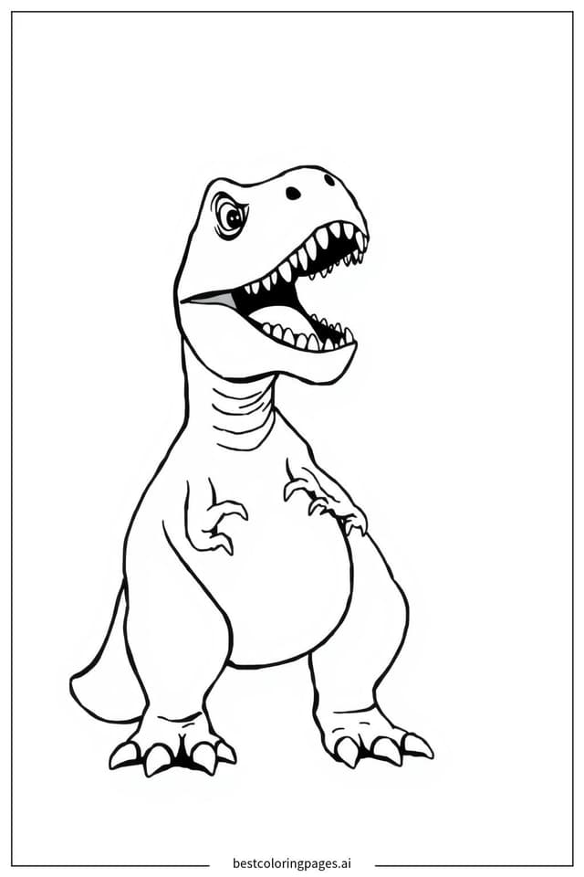 Tranh tô màu Khủng long T-Rex đang ăn