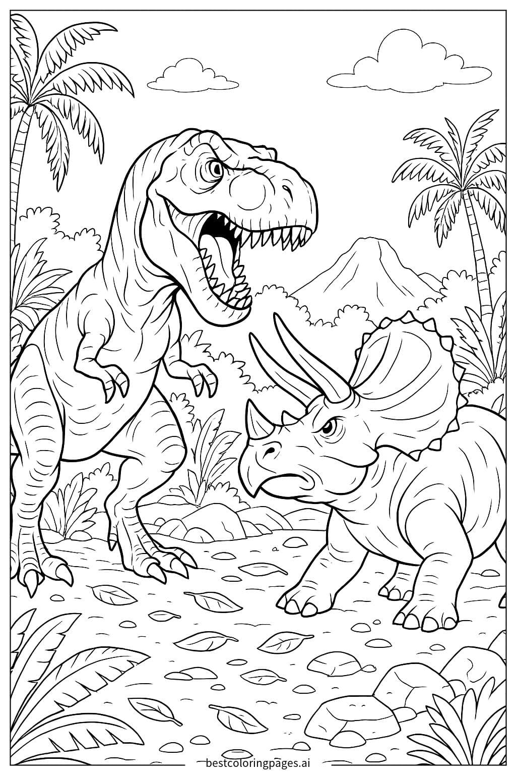Epic Showdown: T-Rex vs Triceratops