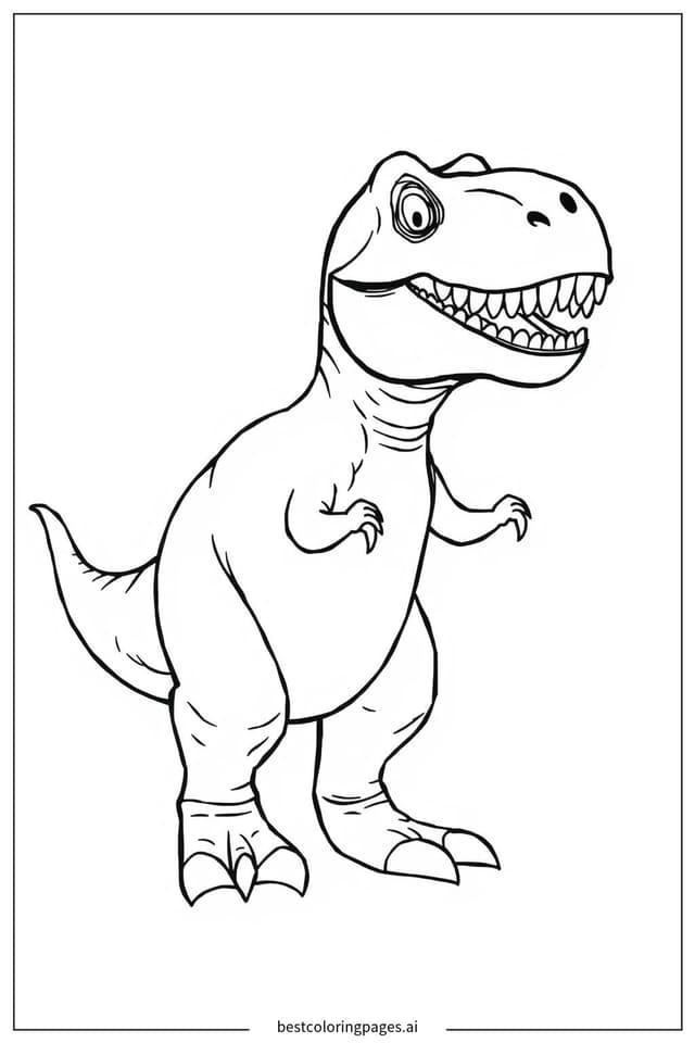 T rex steht still Ausmalbilder