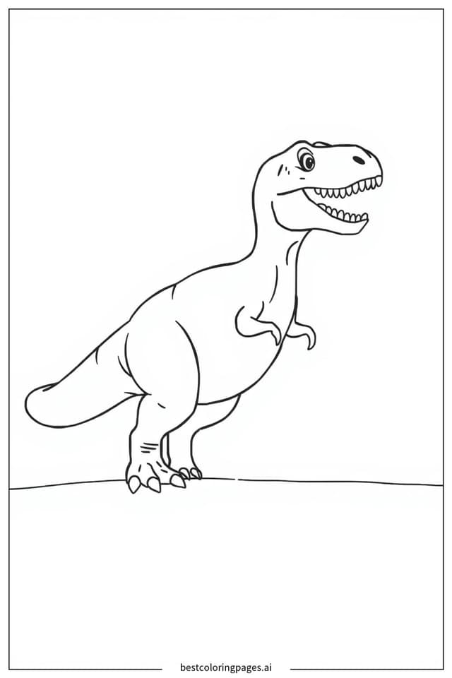 Tranh tô màu Khủng Long T Rex Đi Bộ
