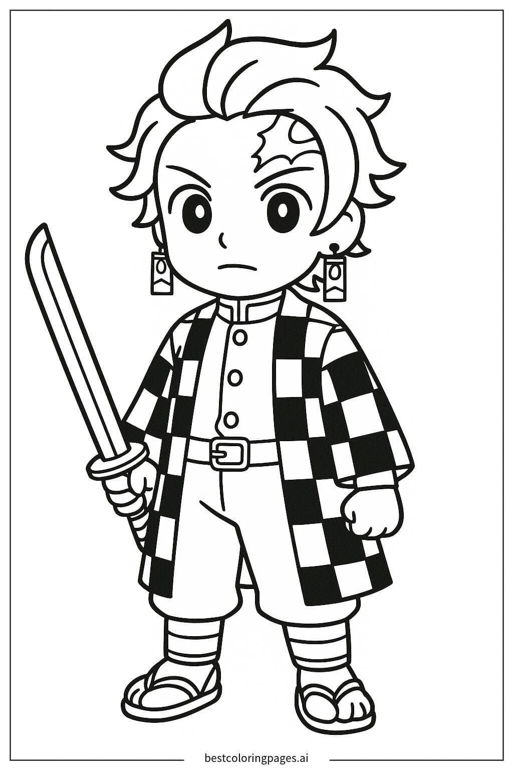 Tanjiro Sosteniendo Su Espada