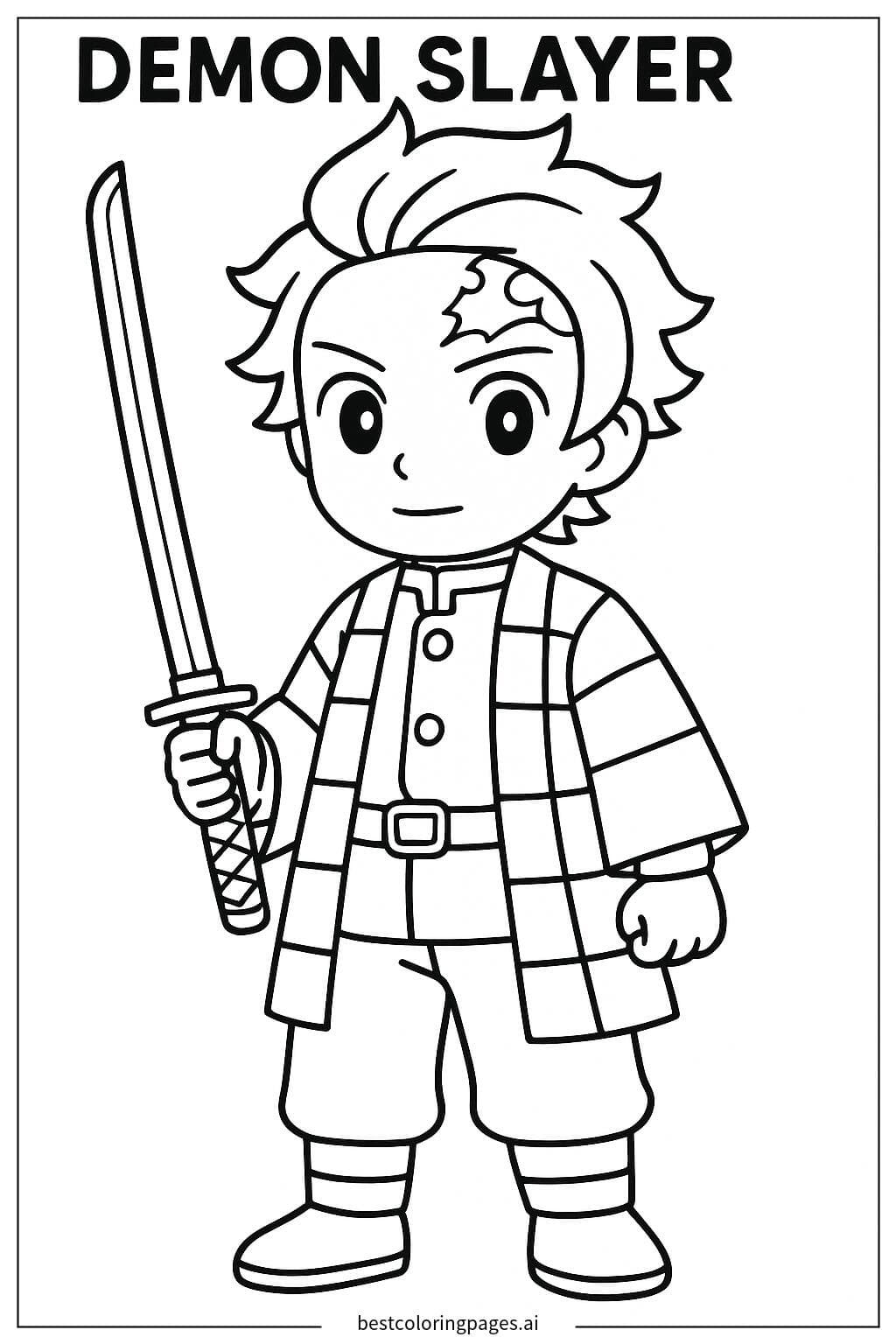 Tanjiro Holding Sword